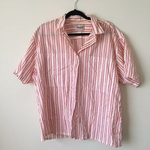 Vintage Mervyns Red and White Striped Shirt